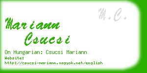 mariann csucsi business card